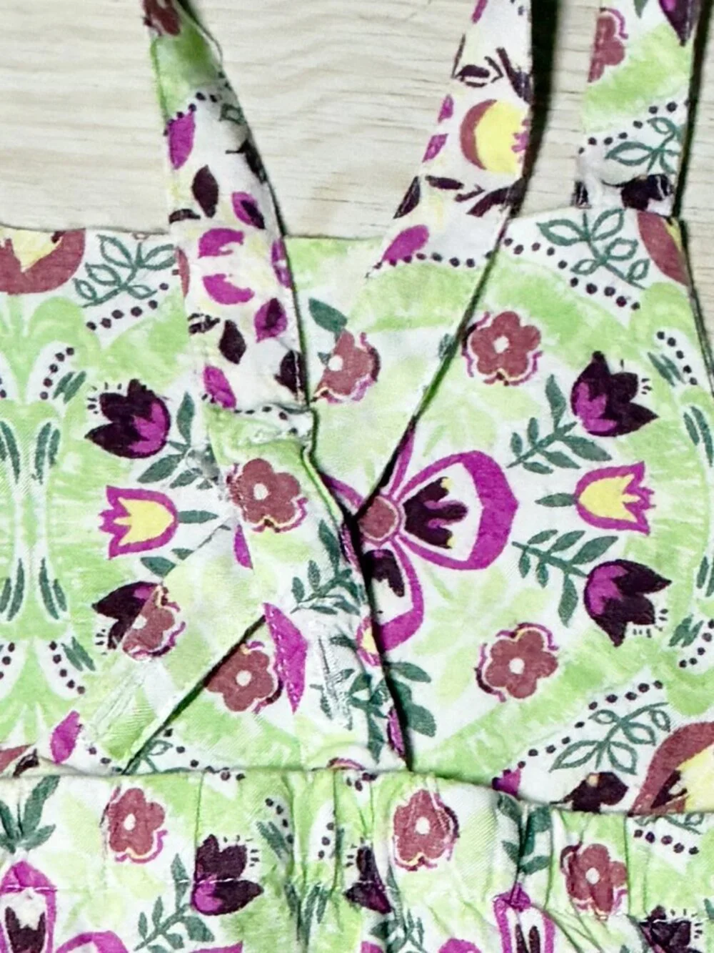 Peek Toddler Floral Tile Harem Romper Jumpsuit Green Purple Girls 18-24 Months